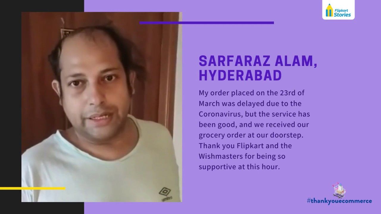 Flipkart customer Sarfaraz Alam shares his #ThankYouEcommerce story
